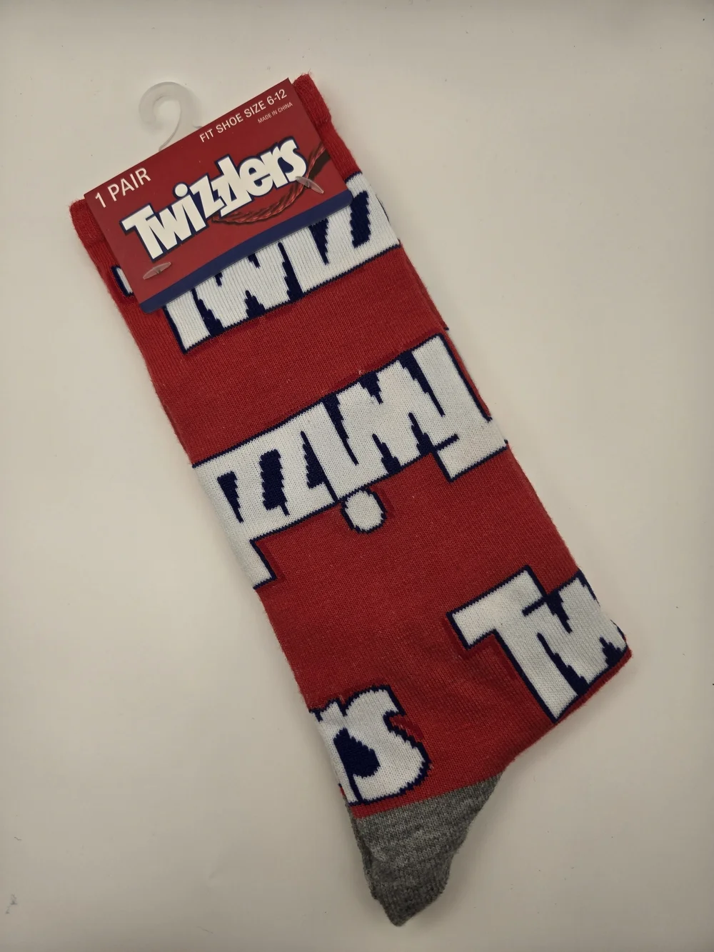Red Twizzler Logo Crew Socks